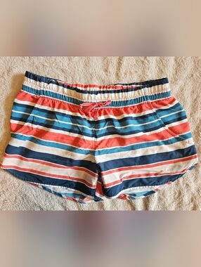 The North Face Flashdry Active Shorts Striped Navy, Blue & Coral Size Medium
